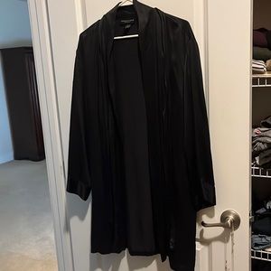 Black silk belted robe